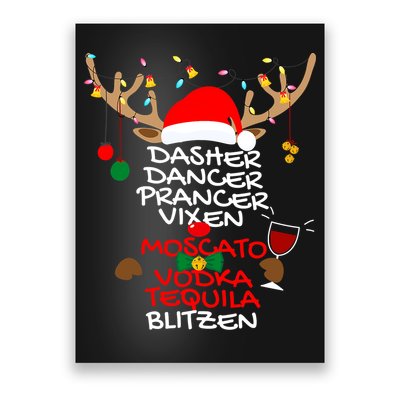 Dasher Dancer Prancer Vixen Moscato Vodka Tequila Blitzen Poster
