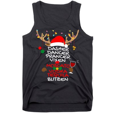 Dasher Dancer Prancer Vixen Moscato Vodka Tequila Blitzen Tank Top