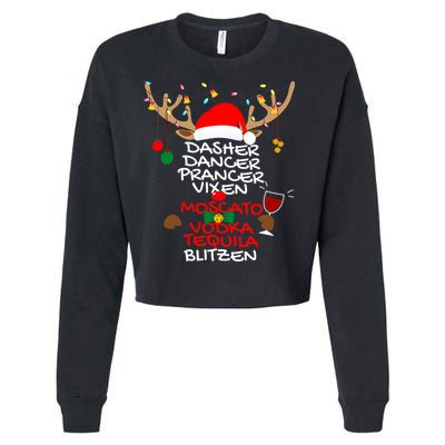 Dasher Dancer Prancer Vixen Moscato Vodka Tequila Blitzen Cropped Pullover Crew