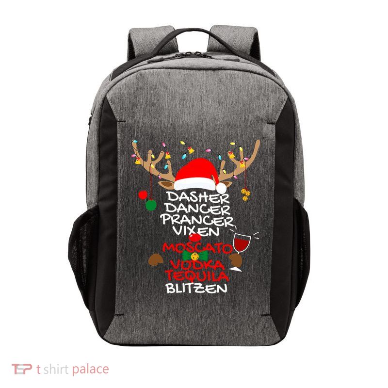 Dasher Dancer Prancer Vixen Moscato Vodka Tequila Blitzen Vector Backpack