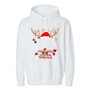 Dasher Dancer Prancer Vixen Moscato Vodka Tequila Blitzen Garment-Dyed Fleece Hoodie