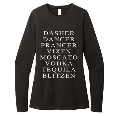 Dasher Dancer Prancer Vixen Moscato Vodka Tequila Blitzen Gift Womens CVC Long Sleeve Shirt