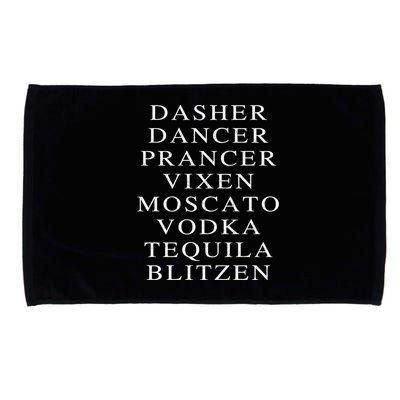 Dasher Dancer Prancer Vixen Moscato Vodka Tequila Blitzen Gift Microfiber Hand Towel
