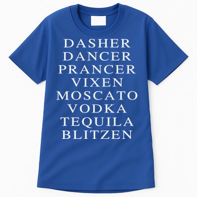 Dasher Dancer Prancer Vixen Moscato Vodka Tequila Blitzen Gift Tall T-Shirt