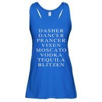 Dasher Dancer Prancer Vixen Moscato Vodka Tequila Blitzen Gift Ladies Essential Flowy Tank