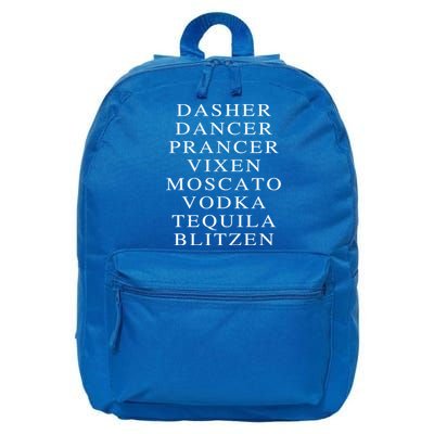 Dasher Dancer Prancer Vixen Moscato Vodka Tequila Blitzen Gift 16 in Basic Backpack
