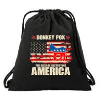 Distressed Donkey Pox The Disease Destroying America Drawstring Bag