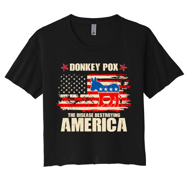 Distressed Donkey Pox The Disease Destroying America Crop Top