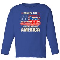 Distressed Donkey Pox The Disease Destroying America Toddler Long Sleeve Shirt