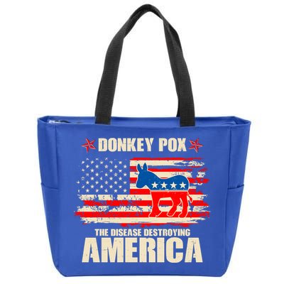 Distressed Donkey Pox The Disease Destroying America Zip Tote Bag