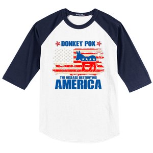 Distressed Donkey Pox The Disease Destroying America Baseball Sleeve Shirt