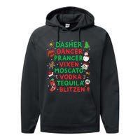 Dasher Dancer Prancer Vixen Moscato Vodka Tequila Blitzen Performance Fleece Hoodie