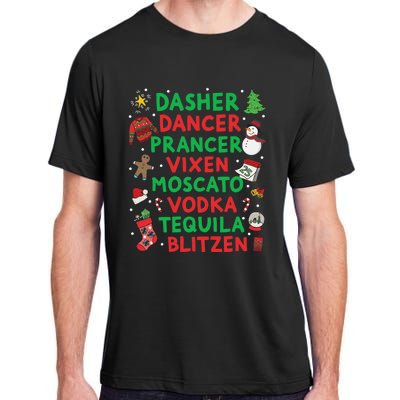 Dasher Dancer Prancer Vixen Moscato Vodka Tequila Blitzen Adult ChromaSoft Performance T-Shirt