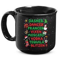 Dasher Dancer Prancer Vixen Moscato Vodka Tequila Blitzen 15oz Campfire Ceramic Mug