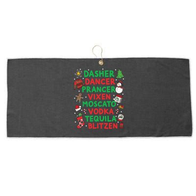 Dasher Dancer Prancer Vixen Moscato Vodka Tequila Blitzen Large Microfiber Waffle Golf Towel