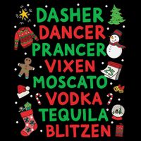 Dasher Dancer Prancer Vixen Moscato Vodka Tequila Blitzen Pom Pom 12in Knit Beanie