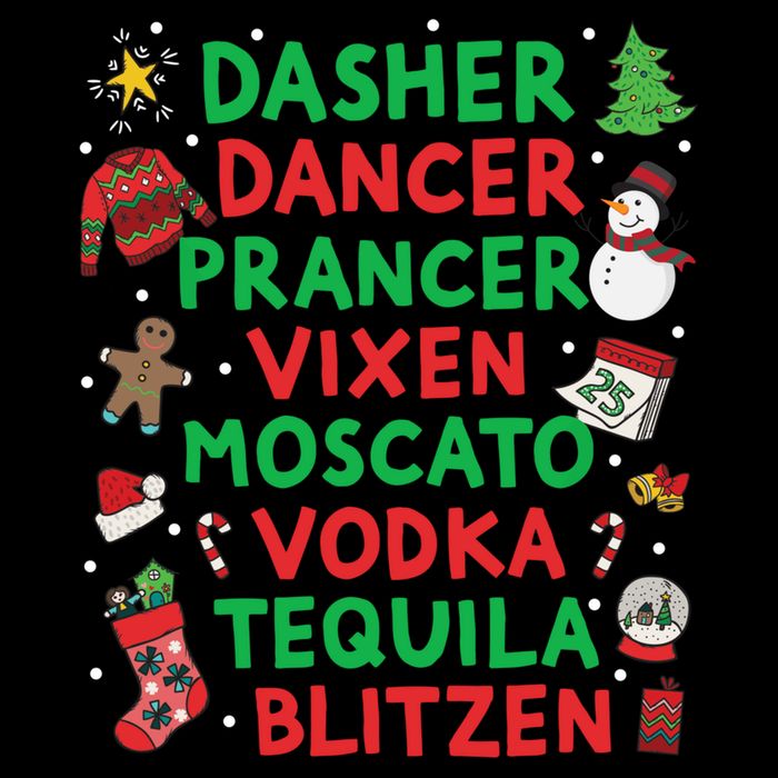 Dasher Dancer Prancer Vixen Moscato Vodka Tequila Blitzen Pom Pom 12in Knit Beanie