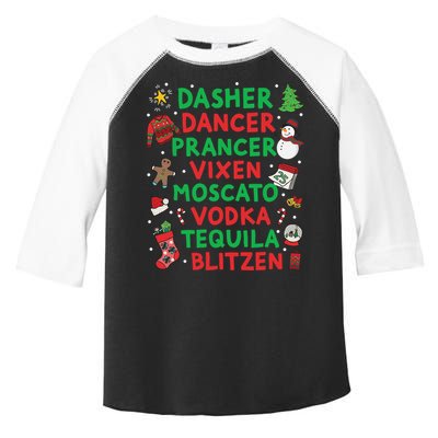 Dasher Dancer Prancer Vixen Moscato Vodka Tequila Blitzen Toddler Fine Jersey T-Shirt