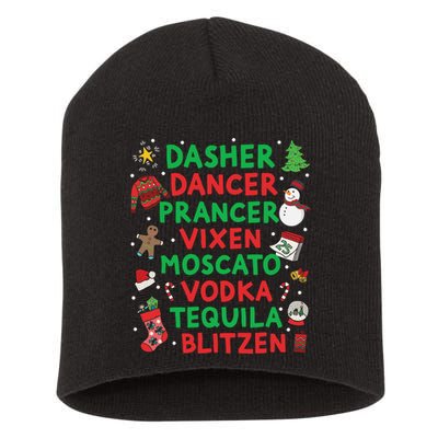 Dasher Dancer Prancer Vixen Moscato Vodka Tequila Blitzen Short Acrylic Beanie