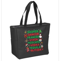 Dasher Dancer Prancer Vixen Moscato Vodka Tequila Blitzen Zip Tote Bag