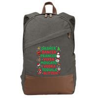 Dasher Dancer Prancer Vixen Moscato Vodka Tequila Blitzen Cotton Canvas Backpack