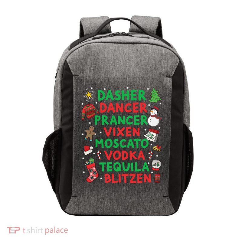 Dasher Dancer Prancer Vixen Moscato Vodka Tequila Blitzen Vector Backpack