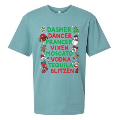 Dasher Dancer Prancer Vixen Moscato Vodka Tequila Blitzen Sueded Cloud Jersey T-Shirt