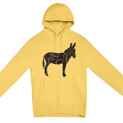 Donkey Distressed Print Vintage Donkey Premium Pullover Hoodie