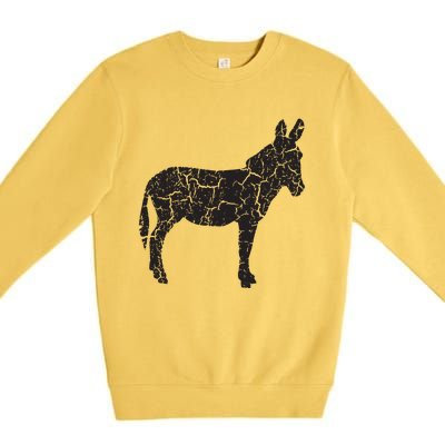 Donkey Distressed Print Vintage Donkey Premium Crewneck Sweatshirt