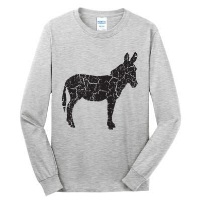 Donkey Distressed Print Vintage Donkey Tall Long Sleeve T-Shirt