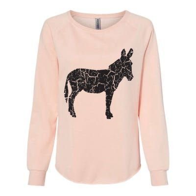 Donkey Distressed Print Vintage Donkey Womens California Wash Sweatshirt