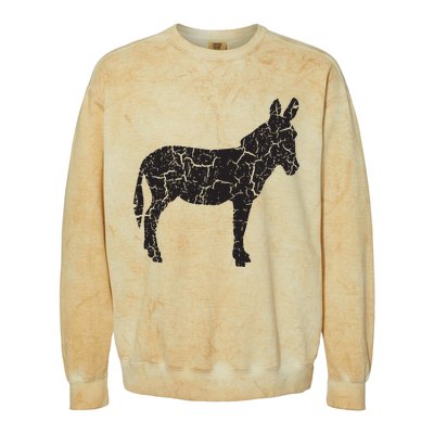 Donkey Distressed Print Vintage Donkey Colorblast Crewneck Sweatshirt