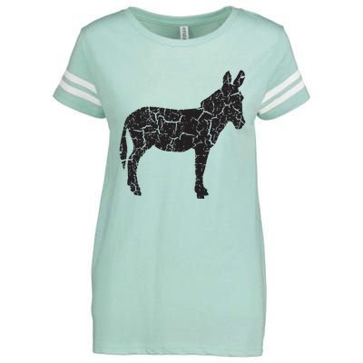 Donkey Distressed Print Vintage Donkey Enza Ladies Jersey Football T-Shirt