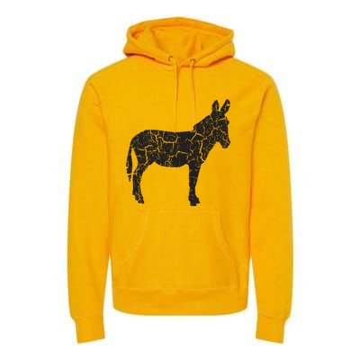 Donkey Distressed Print Vintage Donkey Premium Hoodie