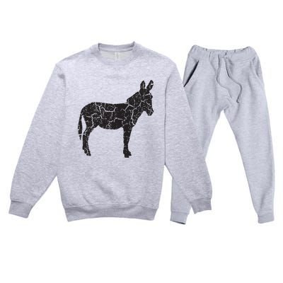 Donkey Distressed Print Vintage Donkey Premium Crewneck Sweatsuit Set