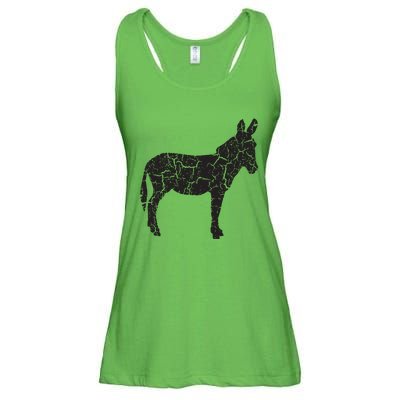 Donkey Distressed Print Vintage Donkey Ladies Essential Flowy Tank