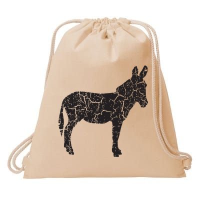 Donkey Distressed Print Vintage Donkey Drawstring Bag