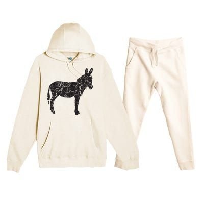 Donkey Distressed Print Vintage Donkey Premium Hooded Sweatsuit Set