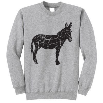 Donkey Distressed Print Vintage Donkey Tall Sweatshirt