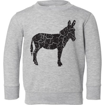 Donkey Distressed Print Vintage Donkey Toddler Sweatshirt