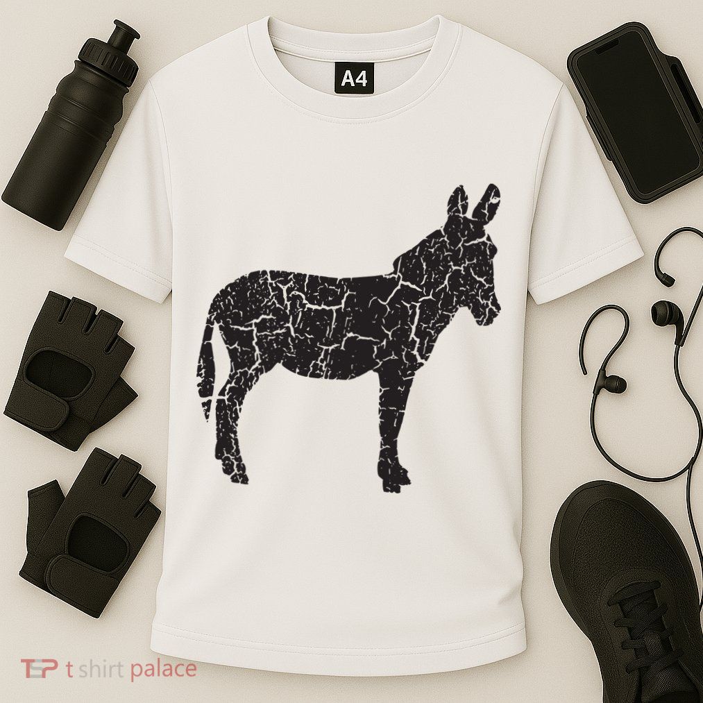 Donkey Distressed Print Vintage Donkey Performance Shirt