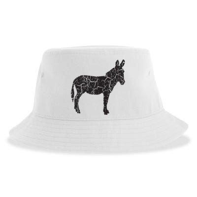 Donkey Distressed Print Vintage Donkey Sustainable Bucket Hat