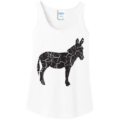 Donkey Distressed Print Vintage Donkey Ladies Essential Tank