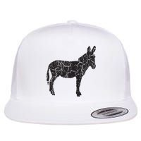 Donkey Distressed Print Vintage Donkey Flatbill Hat
