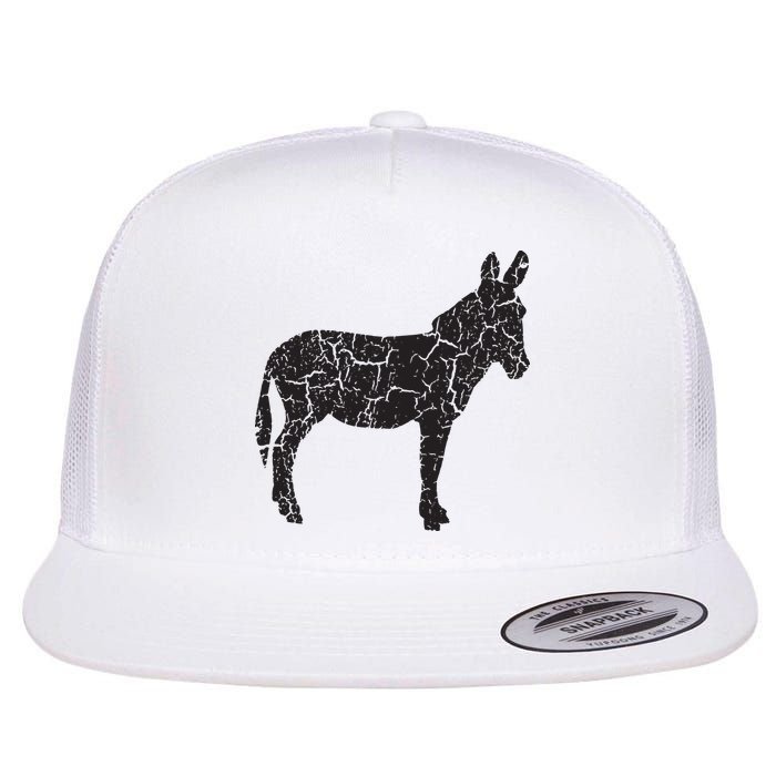 Donkey Distressed Print Vintage Donkey Flatbill Hat