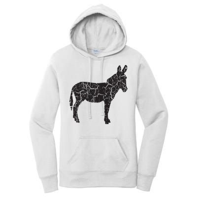Donkey Distressed Print Vintage Donkey Women's Pullover Hoodie