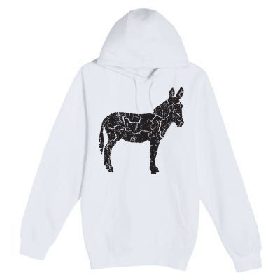 Donkey Distressed Print Vintage Donkey Premium Pullover Hoodie