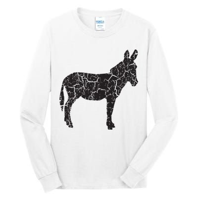 Donkey Distressed Print Vintage Donkey Tall Long Sleeve T-Shirt