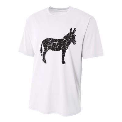 Donkey Distressed Print Vintage Donkey Youth Performance Sprint T-Shirt