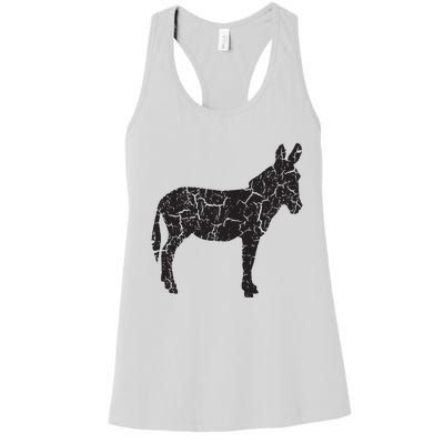 Donkey Distressed Print Vintage Donkey Women's Racerback Tank